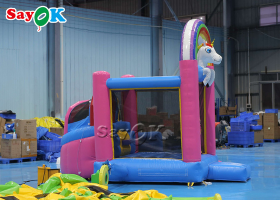 El pequeño PVC Unicorn Inflatable Bounce House Indoor de los niños explota el trampolín