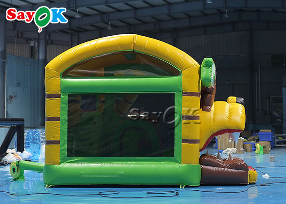 Diapositiva de Lion Theme Tarpaulin Inflatable Bounce para el público del patio trasero