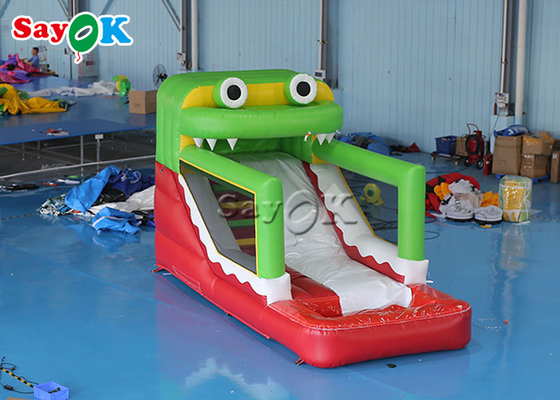 Slide inflable para saltadores y saltadores Alquiler de toboganes inflables para niños pequeños PVC Flotable Frog Slide húmedo seco para parque de diversiones