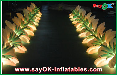 Cadena de flor inflable larga de la decoración LED de la iluminación para el paño del nilón del acontecimiento