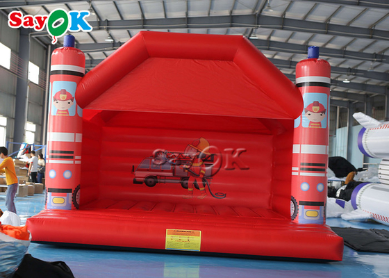 Trampolín inflable rojo impreso temático de la despedida del fuego para el parque de atracciones de los niños