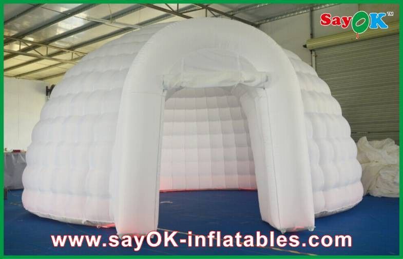 Carpa de patio inflable OD 5m Carpa de aire inflable Blanco, carpa de cúpula inflable para exhibición