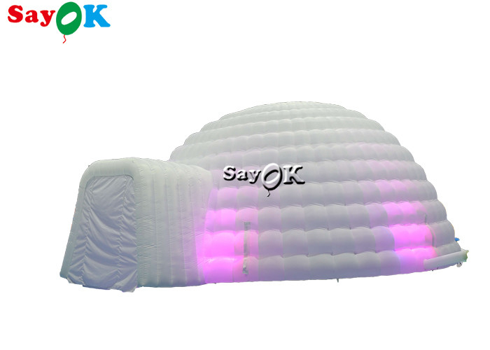 Tienda de iglú inflable LED blanca pura Iluminación de tienda inflable Cúpula redonda Para eventos de fiestas de discoteca Tienda de aire inflable