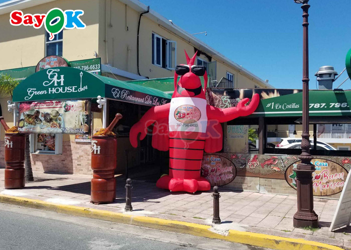 Decoraciones de patio inflables Animales rojos Langosta gigante Modelo inflable con 2 años de garantía