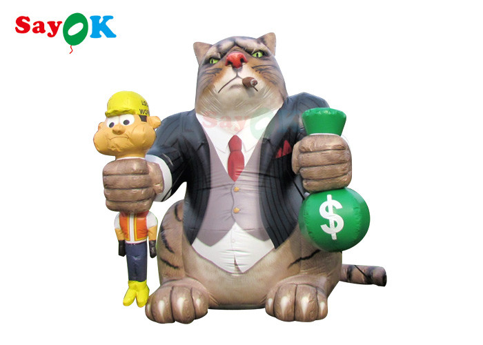 Exterior 25 pies de publicidad gigante gato inflable soplar modelo de decoración personajes de dibujos animados para fiestas de cumpleaños