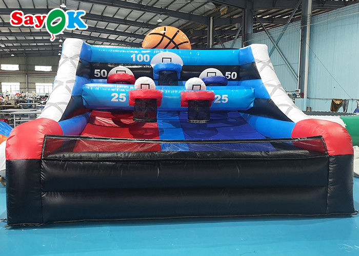 El juego de baloncesto inflable de los niños de los juegos de los deportes de baloncesto de la lona inflable del juego 4x4x3mH explota la tabla del tiroteo