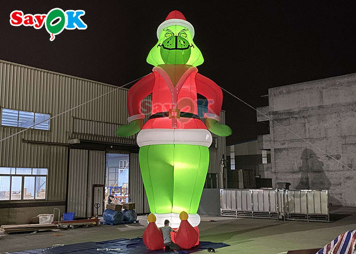 Perros gigantes inflables Personajes de dibujos animados Grinch inflables Balón Santa Navidad Para la decoración