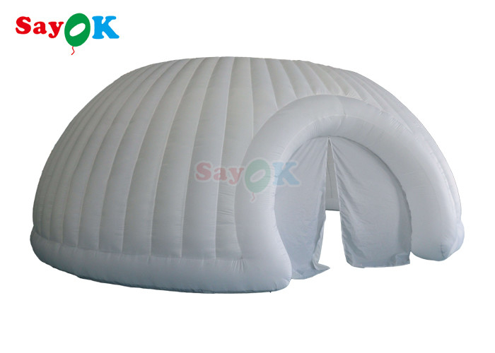 Publicidad carpa infláble panorama cúpula carpa inflada blanca de bodas inflada