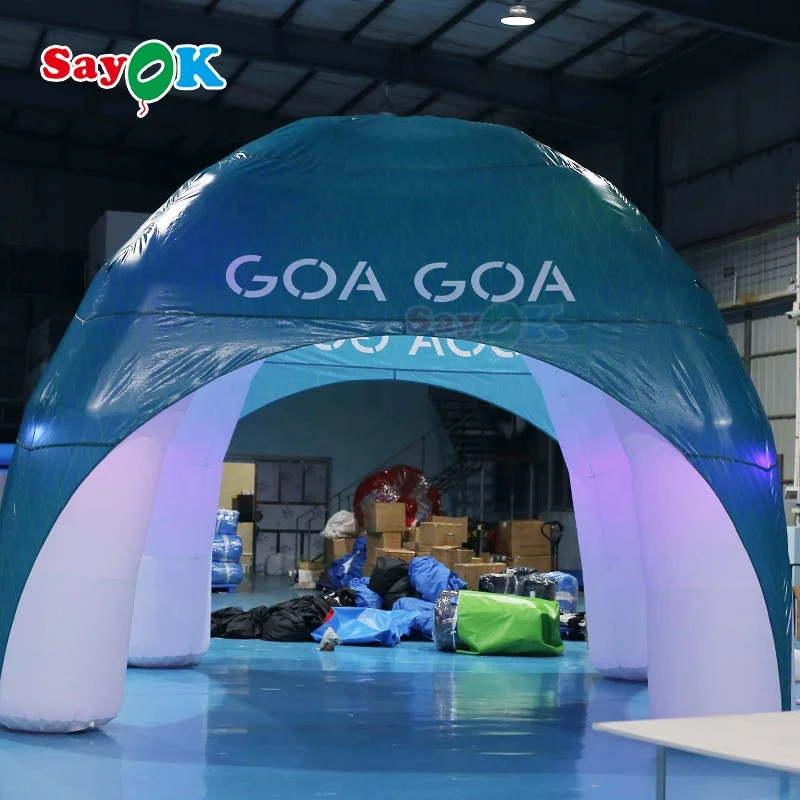 Tienda de araña inflable Promoción 4 piernas Tienda de araña comercial de cúpula inflable Tienda de araña inflable personalizada Tienda de araña inflable 4x4m para alquiler