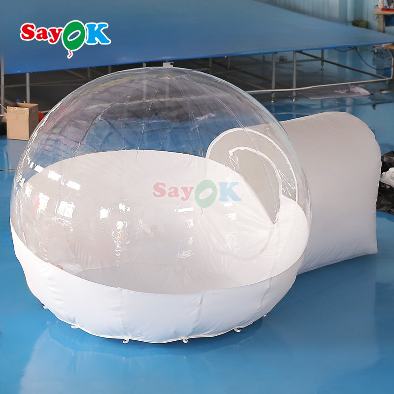 Casa de burbujas inflable portátil para acampar al aire libre, casa de burbujas con cielo estrellado