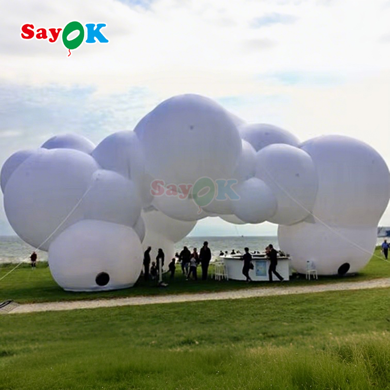 Sayok Carpa inflable gigante con temática de nube, carpas inflables para fiestas para eventos al aire libre