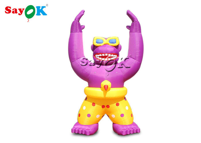 Explotar personajes de dibujos animados 6m Gorila gigante rosado inflable modelo de animal para publicidad al aire libre