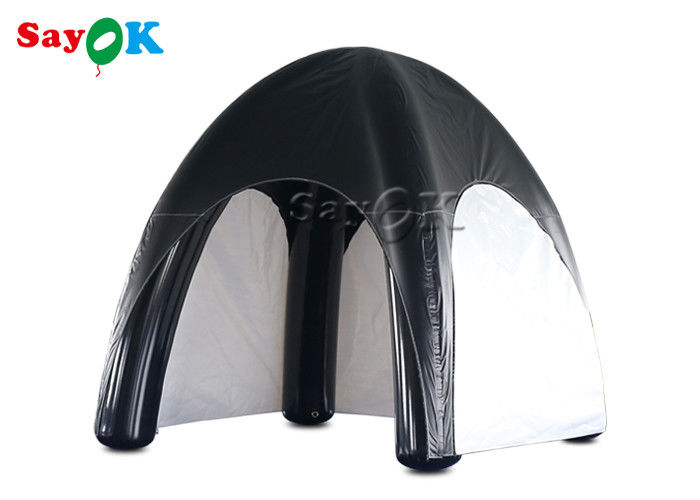 Tienda de aire de jardín inflable Tienda de aire de la familia Tarpaulin Tienda de araña inflable sellada con aire Negro y blanco