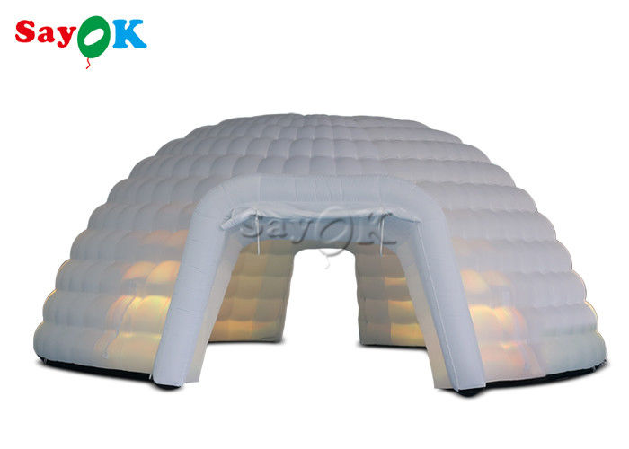 Acampada al aire libre 8m Gran luz Led Cúpula Inflable Tienda de eventos Cúpula Inflable Tienda de iglú