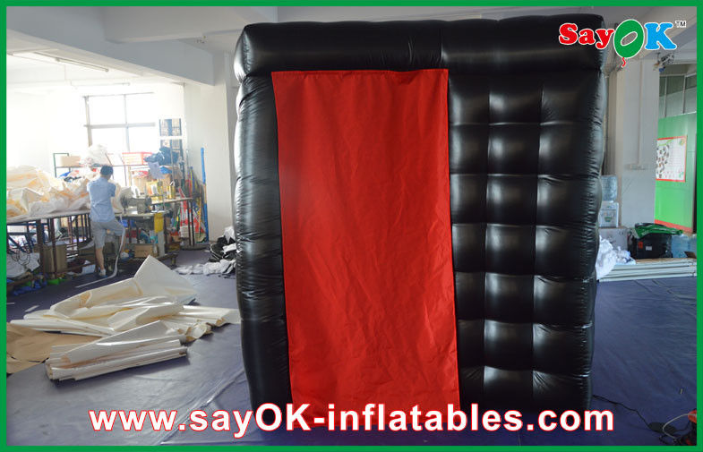 Cabina negra de la foto de la foto de la conveniencia de alquiler inflable LED PortableInflatable de la cabina con 2 puertas