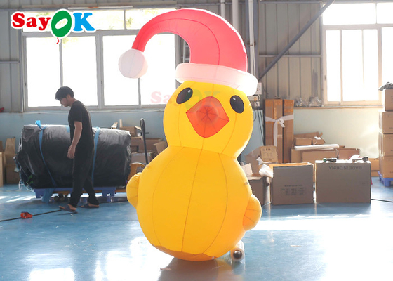 La Navidad los 2m inflable amarilla Duck With Hat Courtyard Decoration