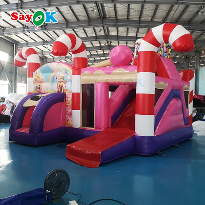 Slide comercial inflable Impresión digital Slide inflable de salpicador Alquiler de casa de salto inflable Cuadruples puntos