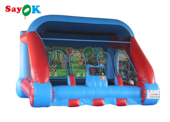 Juego azul rojo del carnaval de Inflable del juego del tiroteo de los juegos inflables comerciales IPS de los deportes