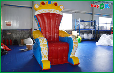 Trono publicitario de encargo azul y rojo/sofá del PVC Inflatables para el apoyo