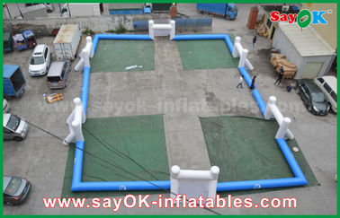 Campo de fútbol inflable portátil del PVC del jardín del azul inflable 0,4 de los juegos/ventilador estándar del CE del campo de fútbol