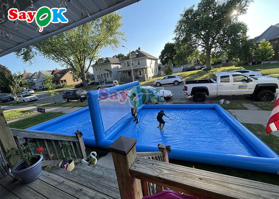 Deportes acuáticos inflables piscina de playa gigante campo de voleibol inflables cancha de voleibol de agua inflables 10x5x2.1mH