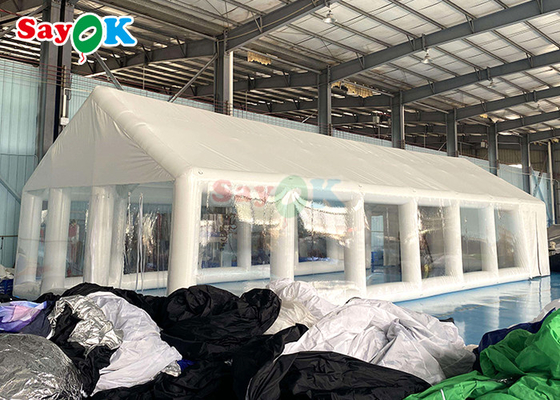 Tienda de piscina privada de TPU inflable Tienda de cubierta cuadrada inflable con soplador