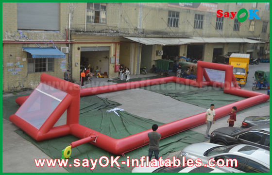 Campo de fútbol inflable del partido de fútbol del gigante 0.5m m de la lona inflable del PVC, campo de fútbol inflable portátil