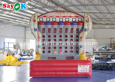 Los juegos inflables de los deportes de los juegos al aire libre 0.4m m de la lona inflable del PVC conectan en fila el juego de baloncesto cuatro 4