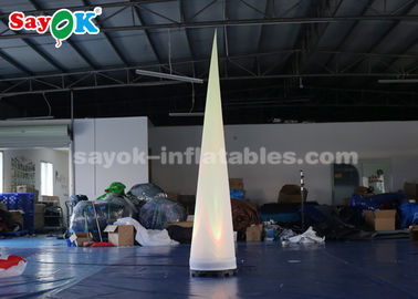Tela inflable portátil del blanco del cono de la iluminación de la columna de la decoración de la iluminación