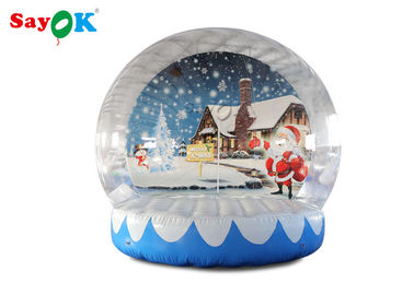 Globo inflable de la nieve de la Navidad de 3M del gigante del PVC con la impresión de fondo