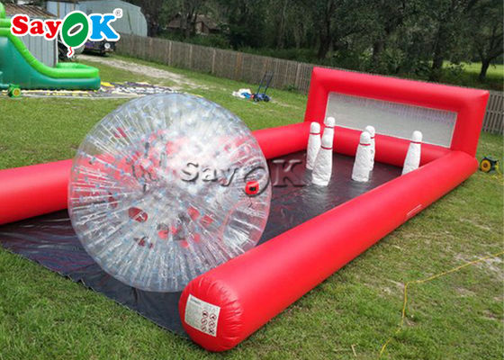 Los juegos inflables inflables de los deportes del PVC del juego que ruedan 0.6m m escogen los pernos humanos de la bola de bolos de los carriles para el acontecimiento al aire libre