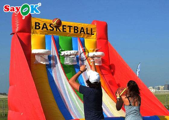Aire firmemente juego inflable de tres de los aros deportes del baloncesto con los juegos inflables del ventilador del CE para los adultos