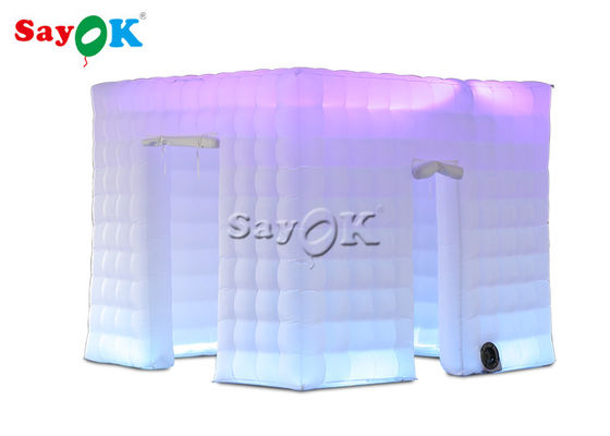 Cabina inflable de la foto del cubo del banquete de boda 3x3x2.4mH con las luces LED