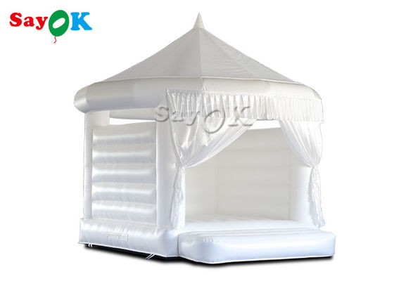 castillo animoso inflable de la boda blanca 4.5x4.2x4.4mH