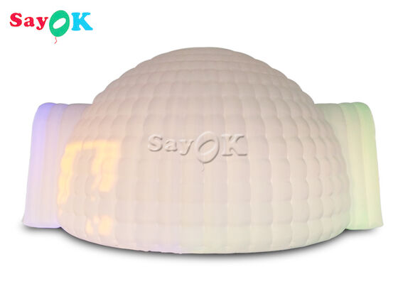 Tienda inflable blanca de la bóveda del iglú de la tienda del paño inflable LED de Oxford para el acontecimiento del partido