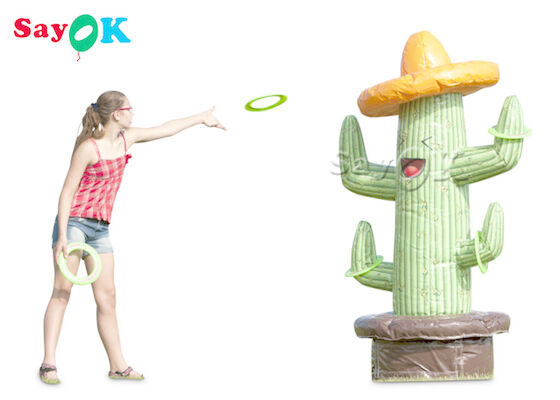 Cactus inflable Ring Toss Puncture Proof de los juegos al aire libre de la lona inflable del PVC
