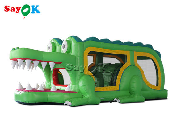 Deslizador Inflable Seco Salto Salto Exterior Interior Alligador Verde Deslizador Inflable 8x2.8x3mH