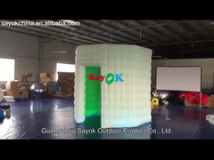 Tienda llevada inflable oval inflable negra de la cabina de la foto de Warehouse con el ventilador atractivo