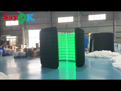 La pared curvada negro inflable de la pared de la cabina de la foto de la fábrica llevó la cabina de la foto