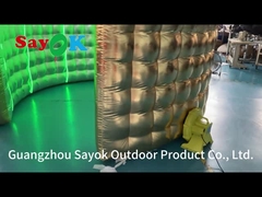 Encasillado de forma de cabina de fotos 360 inflables personalizado de oro