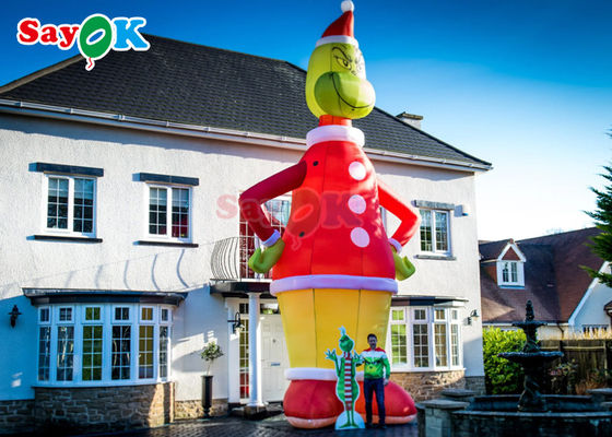 Balones de personajes inflables Publicidad Grinch inflables 9m 30ft Gran Santa Decoraciones de Navidad dibujos animados