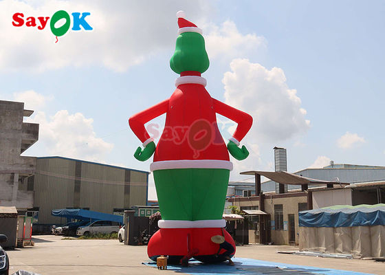 Conejos inflables Verde y Rojo 32.8ft Alto Grinch inflables con decoración de jardín de sombreros
