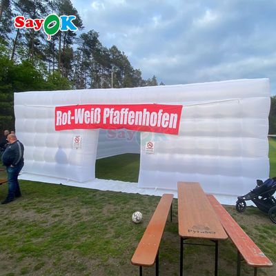 Tiendas de aire de 8m cubo grande LED 80 personas Eventos de fiesta Tienda inflable con soplador de aire