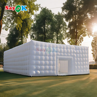 Tiendas de aire de 8m cubo grande LED 80 personas Eventos de fiesta Tienda inflable con soplador de aire