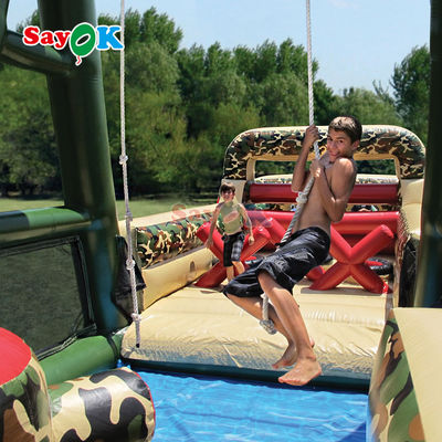 Curso de obstáculos inflables comerciales Inflables al aire libre Curso de obstáculos inflables gigantes para adultos