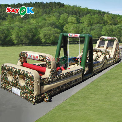 Curso de obstáculos inflables comerciales Inflables al aire libre Curso de obstáculos inflables gigantes para adultos