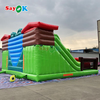 Curso de obstáculos inflables coloridos para interiores y exteriores Juego de deportes inflables Castillo inflables con tobogán