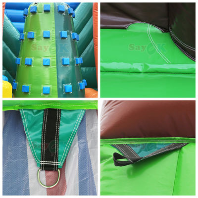 Curso de obstáculos inflables coloridos para interiores y exteriores Juego de deportes inflables Castillo inflables con tobogán