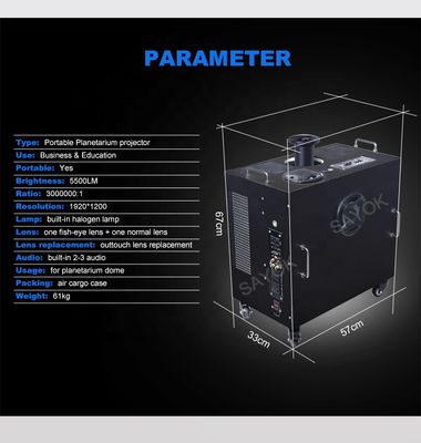 Proyector digital de cúpula de planetario con proyección inflable 100% apagado
