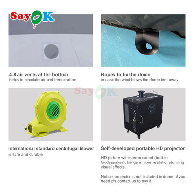 Portable Inflatable Planetarium Dome with 21-30 Minutes Video Format AC 110-240V and Durable Oxford Fabric